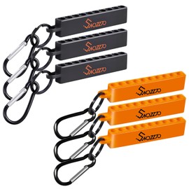 Swozzto 6PCS(3PCS Black+3PCS Orange)10-Hole Screwdriver Bit Holder with Carabiner,1/4" Hex Drill Storage Organizer,for All 1/4" Hex Shank Bit & Drill Storage Case