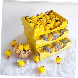 Levemolo 24pcs Mini Plush Chick Decor Adorable Easter Chicken Ornaments for Home Party Soft for Festive Decorations and