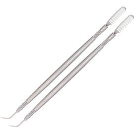 Separador de Pestañas de Acero Inoxidable Plata, Peine de Doble Punta para Cejas y Pestañas, 2 Piezas, Herramienta para Separar en Rutina de Belleza