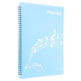 sourcing map Sheet Music Folder Display 20 Sleeves 40 Pages Spiral Binder Organizer, Letter Size 8.5 x 11 Paper A4 Documents Storage Holder Bag (Blue)