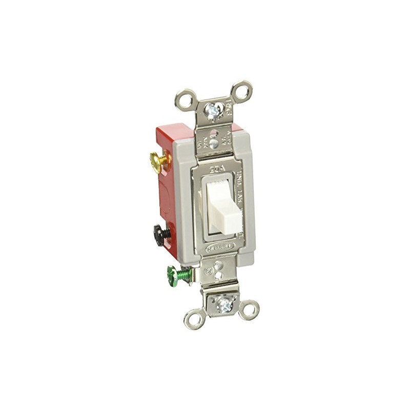 Hubbell HBL1557W Momentary Toggle, Single Pole Double Throw, 20 amp,