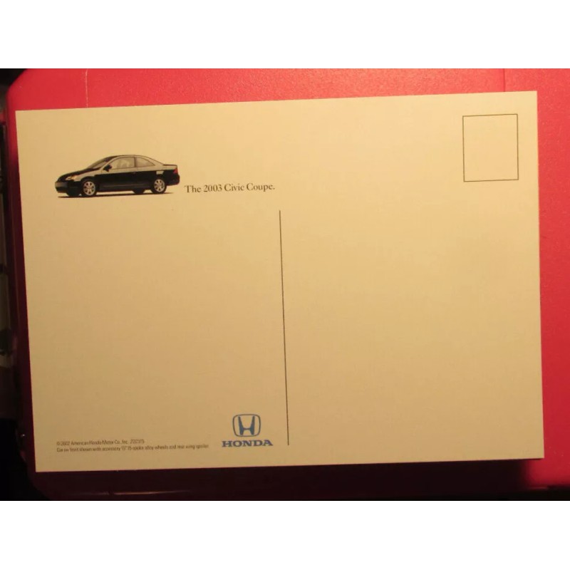 2003 HONDA CIVIC Coupe - Dealer Post Card - New