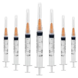 100Pack-2.5ml Luer lock Syringes with 25Ga1inch(25mm) Needles, Individually Packaging Disposable Plastic Syringes and Needles for Scientific Labs, Industrial, Animal and Pet Supplies (2.5ml25ga100pack)