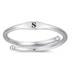 AVECON Adjustable Stacking Initial Ring for Women Thin Plain Initial