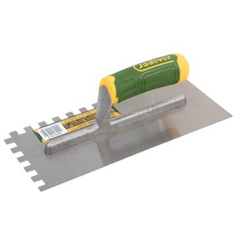 Jadever 11×4.7" Plastering Trowel with SQ Teeth, Notch Masonry Hand Trowel, Fit for Tile Work