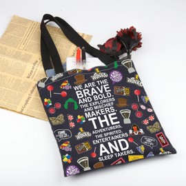 WSNANG Willy Musical Inspired Gift The Wonka Chocolate Factory Reusable Tote Bag Wonka Fans Gift Musical Lover Gift (Wonk TB-BL)