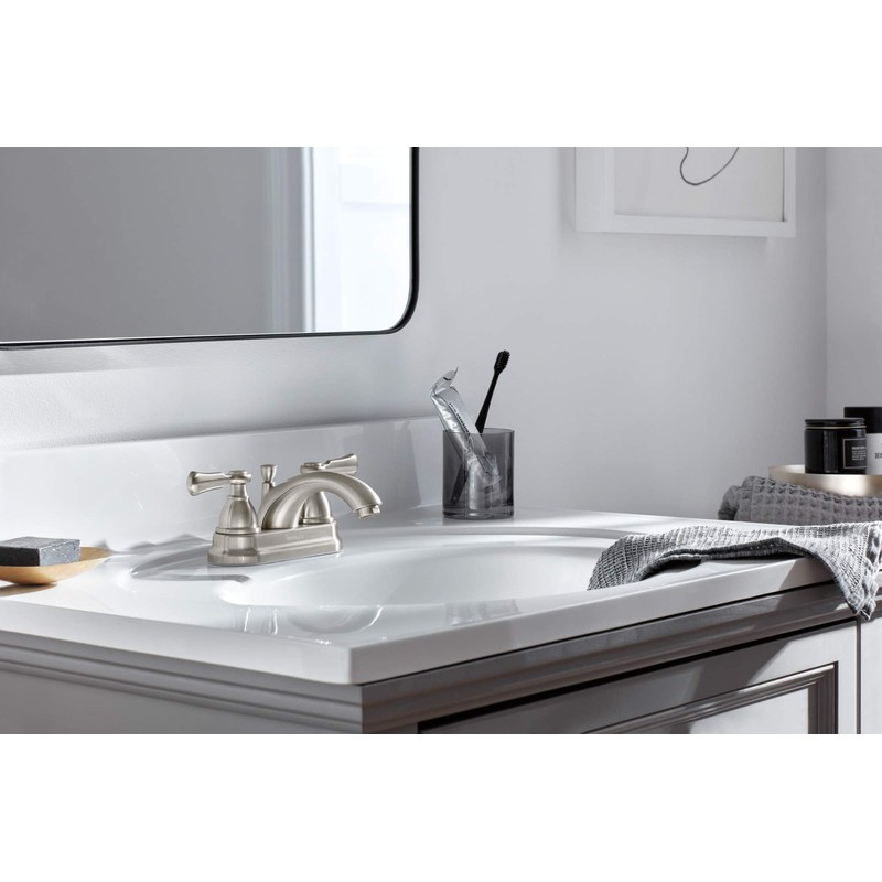 Peerless P2465LF-BN Elmhurst Two-Handle Bath Faucet Centerset, Brushed Nickel