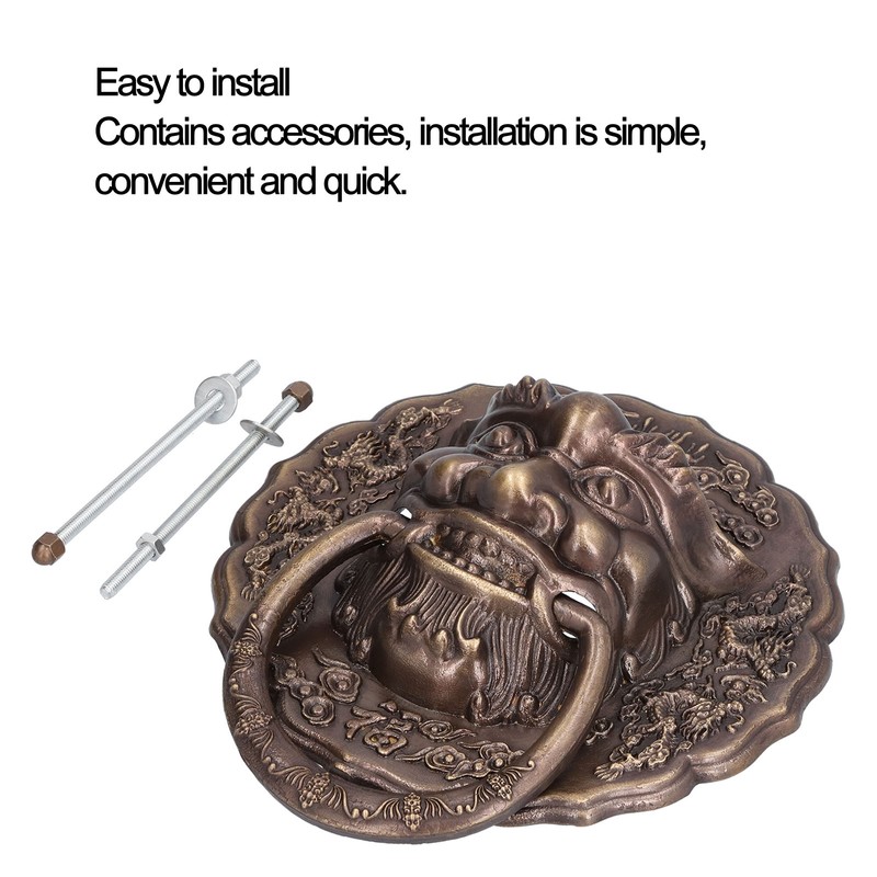 Black Door Knocker Handle Brass Double Door Pull Hardware Accessory