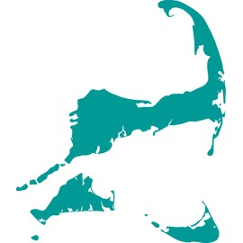 hBARSCI - Cape Cod, Marthas Vineyard & Nantucket Vinyl Decal - 5 Inches - for Cars, Trucks, Windows, Laptops, Tablets - Outdoor-Grade 2.5mm Thick Vinyl - Turquoise