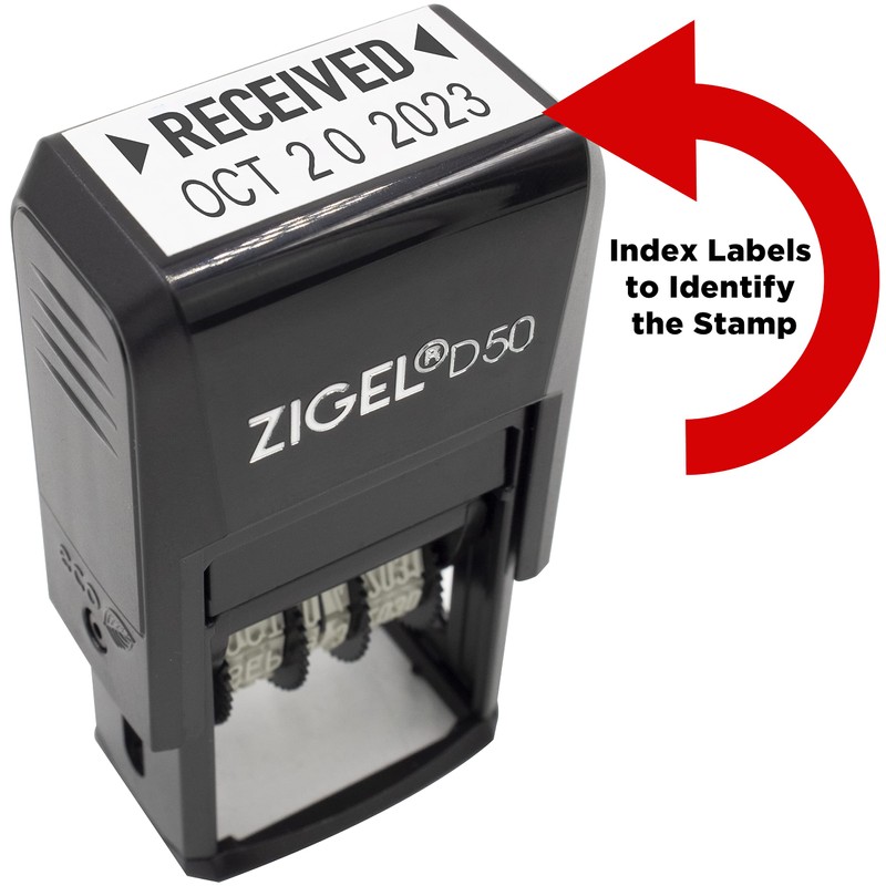 ZIGEL D50 Date Stamp with Completed - Self Inking Date
