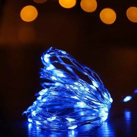 Fantasee Copper Wire String Lights USB Powered LED Fairy Lights 8 Modes with Timer Remote Control for Home Bedroom Birthday Party Wedding Christmas Festival Decor (32.8ft 100leds, Blue)