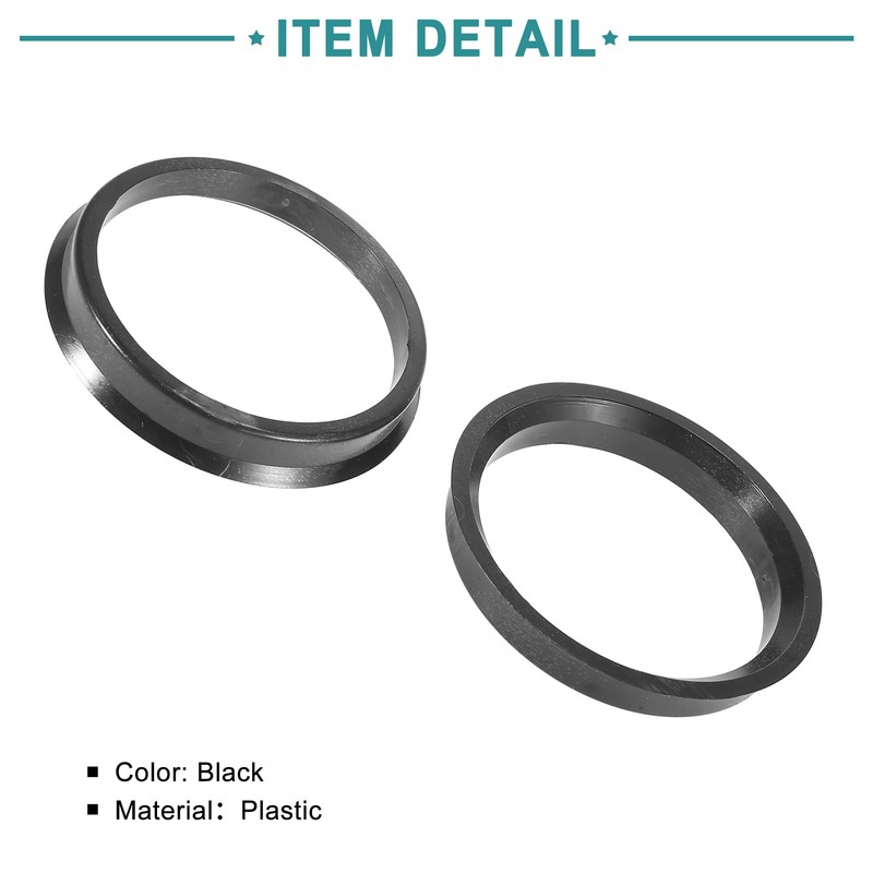 ACROPIX 57.1 to 65.1mm Hub Centric Rings Black - Pack
