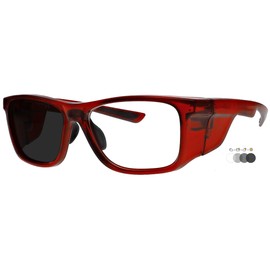 Photochromic Safety Glasses 15011 - Transition Safety Glasses - With TR-90 Frame & Integrated Side Shields (Crystal Red)