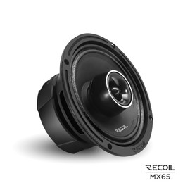 RECOIL MX65 Pair 6.5-Inch 2-Way Pro Audio Midrange Coaxial Speakers with Built-in Bullet Tweeters 560 Watts Max 280 Watts RMS 4-Ohm Water Resistant, Grills Included