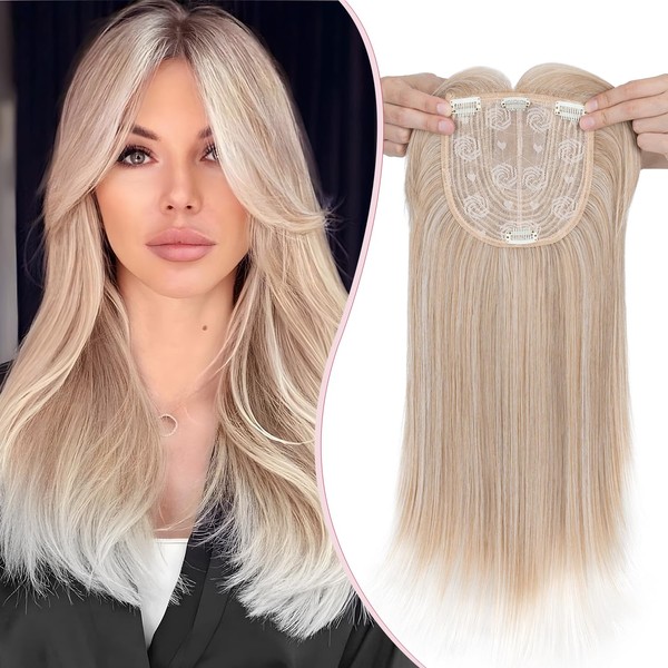 S-Noilite Hair Topper for Thinning Hair 18 inch Hair Toppers for Women Big Base Topper for Hair Loss Hair Extensions Wigs for Women Clip in Hair Fringe Hair Pieces for Women