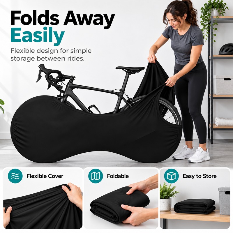 Bicycle Storage Cover for Indoor Protection – Black Wheel &