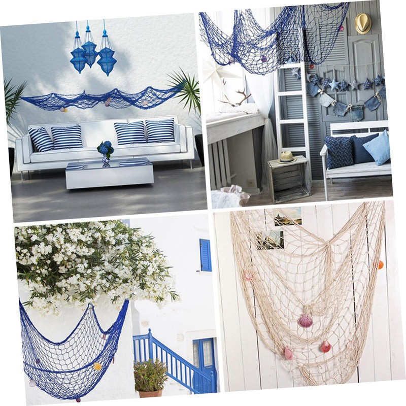 LABRIMP Wall Hanging Nautical Fishing Net Decoration for Luau Party