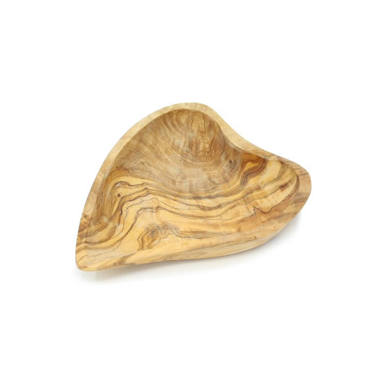 Benera Olivenholz Schale in Herzform Als Ablage Snackschale oder Deko
