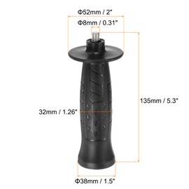 QUARKZMAN Set of 2 Rotary Tool Side Handle 8 mm Thread 135 mm Length Plastic Non-Slip Rotary Tool Handle Replacement Auxiliary Grinding Handle Tool