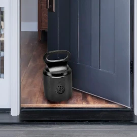 Cast Iron Door Stop – Decorative Door Stop, Weighted Door Stop Heavy Door Weight – 7lb Antique Door Stopper, Free Standing Door Stop – 7” x 4” Non Slip Cast Iron Door Stopper with Handle (Black)