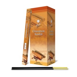 Flute Cinnamon Sandal Premium Incense Sticks | 9" Inch Agarbatti Sticks with 40 Mins Burning time | Exotic Sandalwood Fragrance for a Peace, Focus | 8 Sticks/Pack, 25 Packs/Box, 200 Sticks/Box