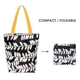 allydrew Foldable Lightweight Tote Bag with Durable Ripstop Polyester for Shopping, Travel, Gym, Beach, Casual, Everyday, Small, Vines