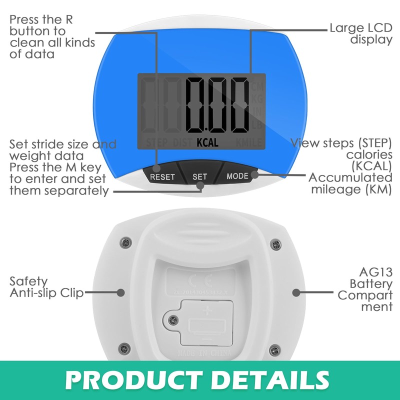 Copkim 24 Pcs Pedometer for Walking Bulk LCD Step Counter