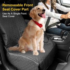 Vailge 6 in 1 Dog Car Seat Cover for Back Seat, 60/40 Split 100% Waterproof Dog Car Seat Covers with Mesh Window, Scratch Prevent Antinslip Dog Car Hammock, Large