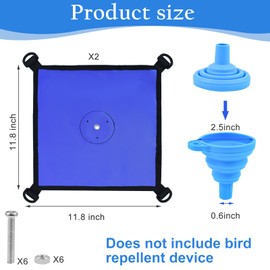 SHILIU Sand Bag Boat Base,Bird Spikes Sand Bag Base with Foldable Funnel for Long Legs Bird Deterrent Weatherproof Canvas Sandbag Base Keep Birds Away Your Boat (Bird Deterrent & Sand Not Included)