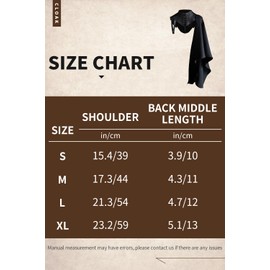 Mens Medieval Shawl Cloak Costume Half Shoulder Cape Renaissance Single Scarf Armor Steampunk Victorian Cosplay Black(Small, Black)