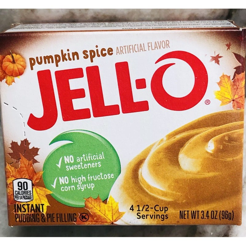 JELL-O Pumpkin Spice Instant Pudding & Pie Filling 3.4 0z-New(See