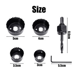 6 Pieces Drill Tool Set Carbon Steel Hole Drilling Tool Metal Hole Saw Accessories Wood Plastic Plate Drywall Drilling Tool Dowel Hole Saw Set Wood Hole Opener