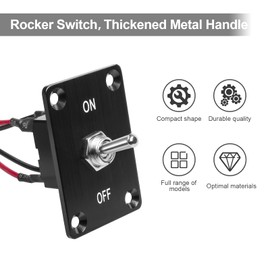 GUETNEU Button Switch Rocker Switch Toggle Switch Four Pin Two Position ON/Off Prewired Power Transfer Switch with Mounting Plate,Waterproof Cap.