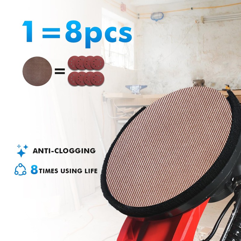 15 Pcs 9-Inch Mesh Sanding Discs, 60 Grit, Hook and