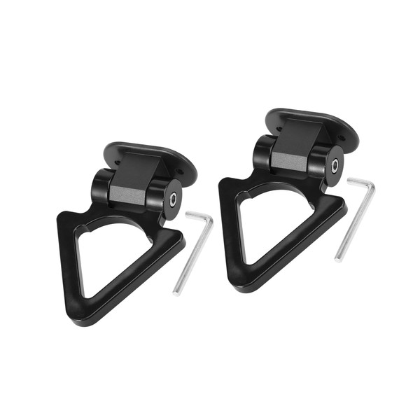 HEROFFIX 2 Set Universal Black Triangle Shaped Car Tow Hook