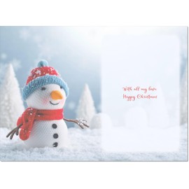 doodlecards One I Love Christmas Card Snowman Medium Size Christmas Card for One I Love with Plain Envelope