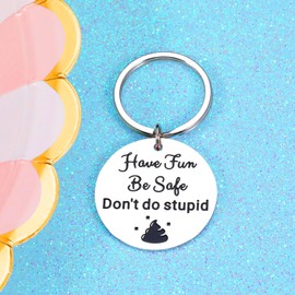 Funny Don't Do Stupid Sh t Keychain Kids Girls Christmas Gifts for Teens Stocking Stuffers for Kids Teens Boys Girls from Mom Dad Gag Gifts for Teen Boys Girls Boys Gifts 10-12 Years Old Teen Boys