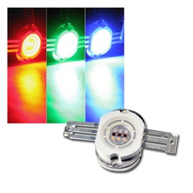 world-trading-net LED Highpower Chip 10 W RGB Round, 350 mA per Colour