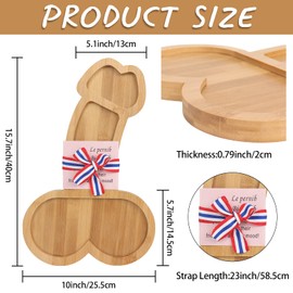 FunisFun Funny Charcuterie Board Novelty Bamboo Cheese Board 15.7"×10", Unique Kitchen Wine Meat Platter Aperitif Board for Housewarming Bachelor Party, Gag Gifts White Elephant Gifts