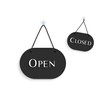 3DP Signs | Stylish Oval Black - Open/Closed Door Sign