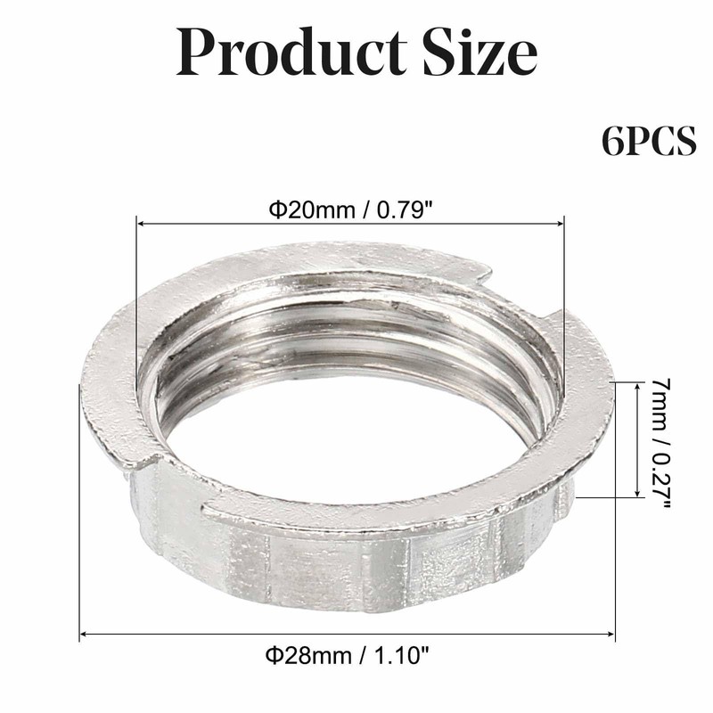 6-Pack G9 Light Socket Adapter Rings – M20 Metal Lampshade