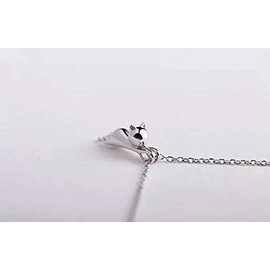 Iszie 925 Sterling Silver Sweet Little 3D Cat Pendant Necklace For Girls Women cat lover Gift