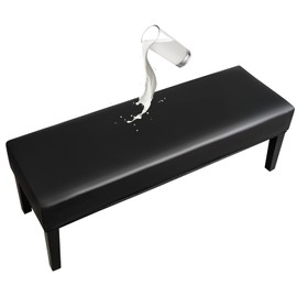 FUANGUI PU Waterproof Bench Cover, Stretch Dining Bench Cover for bedrooms, Living Rooms, Kitchens, Protector Chair Bench Piano Bench Seat Covers Stool Slipcover Removable, Washable - Black
