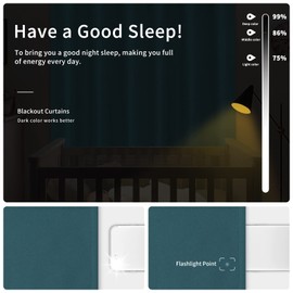 Easy-Going Cortinas Opacas para Dormitorio, con Ojales Térmicos Sólidos Y Reducción De Ruido, Cortinas para Oscurecer La Habitación, Sala De Estar, 2 Paneles (42 X 54 Pulgadas, Azul Pavo Real)