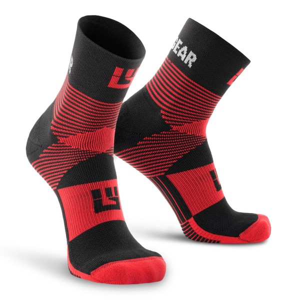 Crew Length Trail Running Socks, Quick-Drying Mid-Calf Socks with Arch