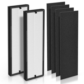NEA-F1 H13 True HEPA Filter Replacement Compatible with Toshiba Air Purifier Filter Replacement for Eureka Air Purifier NEA120 and Toshiba Smart WiFi Air Purifier CAF-W36USW, 2 HEPA & 4 Carbon Filter
