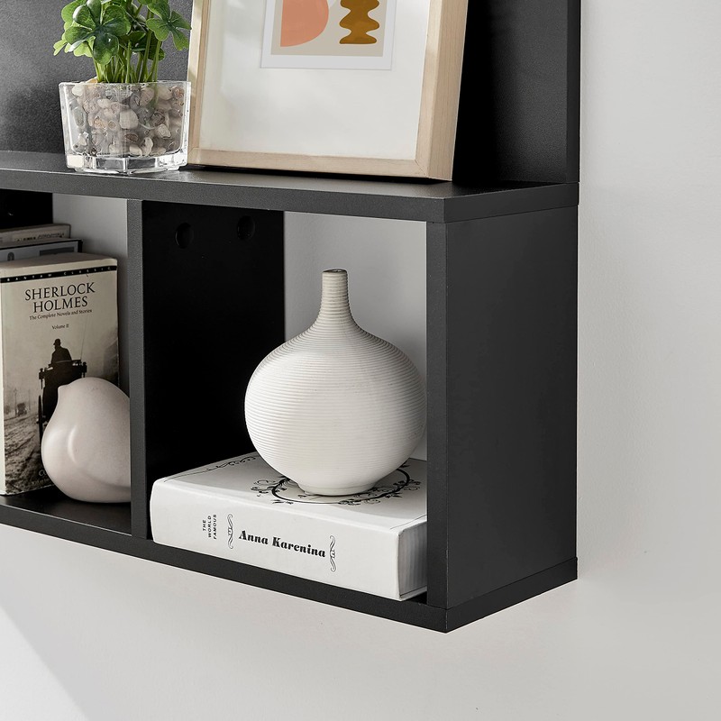 Danya B. Modern 3 Cube Floating Wall Shelf with Display