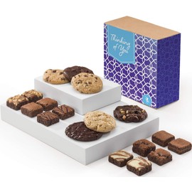 Fairytale Brownies Thinking of You Cookie & Magic Morsel Combo Individually Wrapped Gourmet Chocolate Food Gift Basket - 1.5 Inch x 1.5 Inch Bite-Size Brownies and 3.25 Inch Cookies - 18 Pieces - Item CT343