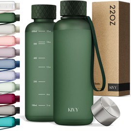 KIVY Slim Water Bottle 22oz [Lightweight & Shatterproof] - Reusable Tritan Water Bottle - Leak Proof Bottle for Women & Men - Water bottle no straw - Dishwasher Safe - BPA Free