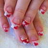 24Pcs Valentine's Day Short False Nails French Nail Tips Red
